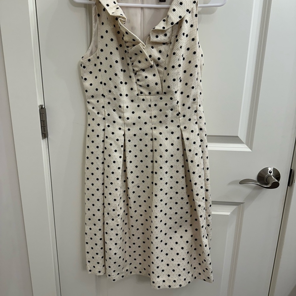 Johnston & Murphy Black and Cream Halter A-Line Mini Dress